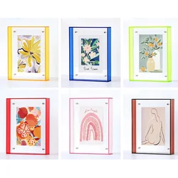 Acrylic Colored DIY Photo Frame A4 Poster Wall Hanging Desktop Bedroom Decoration Double-sided Transparent Picture Frame