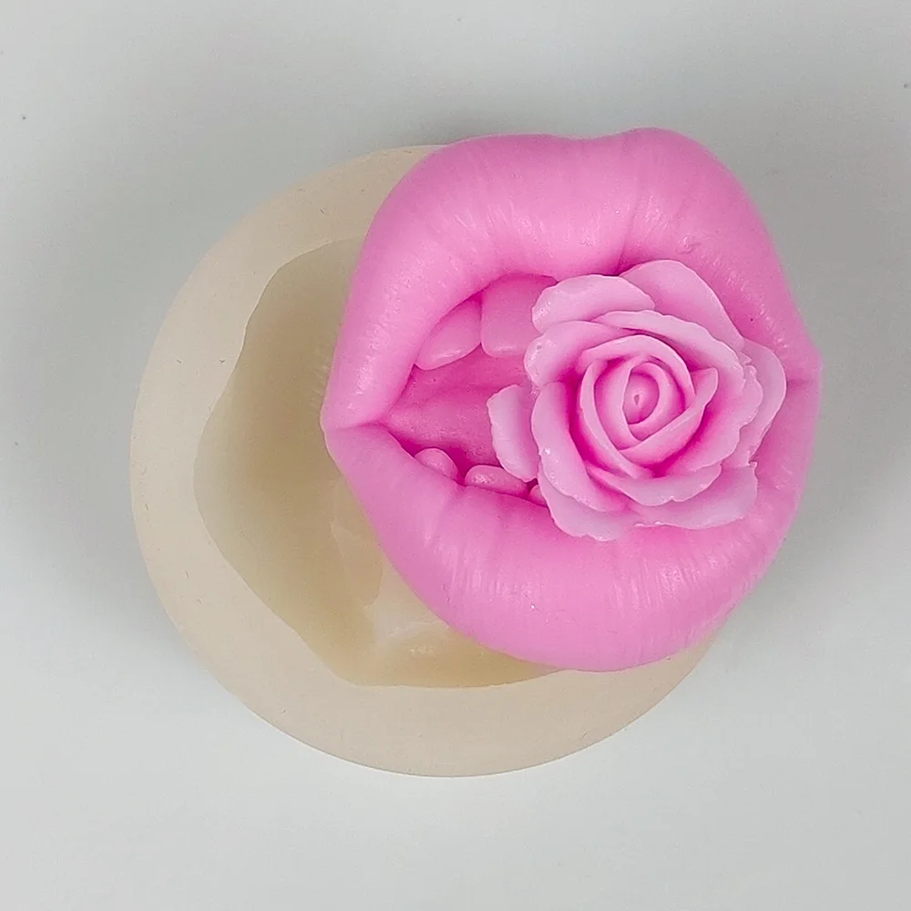 

Flower Lips Holding Flowers Moulds Soap Molds Silicone Candle Mold Wedding Birthday Valentine's Day Clay Resin ﻿HC0628