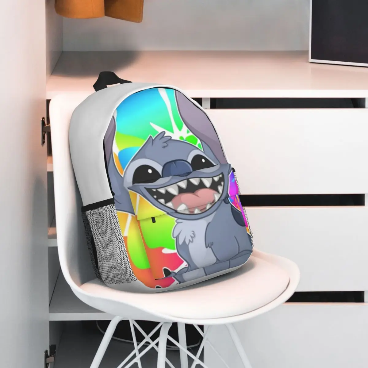 Disney Stitch 15-Inch Waterproof Backpack - Lightweight Travel Bag with Multiple Pockets for Organization