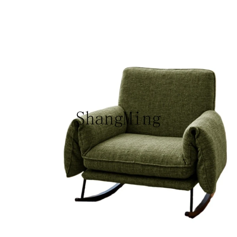 

ZYY medieval leisure single chair stable iron frame flannel large sitting depth external hanging removable