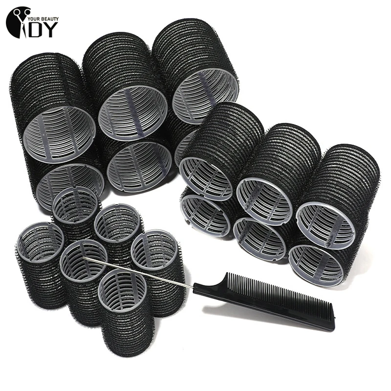 Black Hair Roller Sets No Harm To Hair Magic Curler Natural Curling No Heat Hair Bangs Volume Self-adhesive DIY Styling Tools