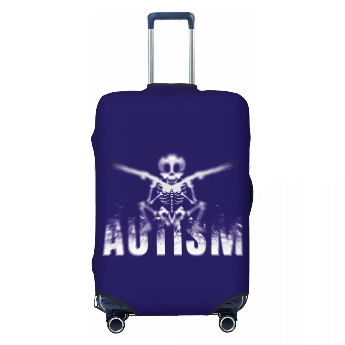 

Custom Cute Aspergers Asd Autism Skeleton Meme Luggage Cover Protector Elastic Travel Suitcase Covers