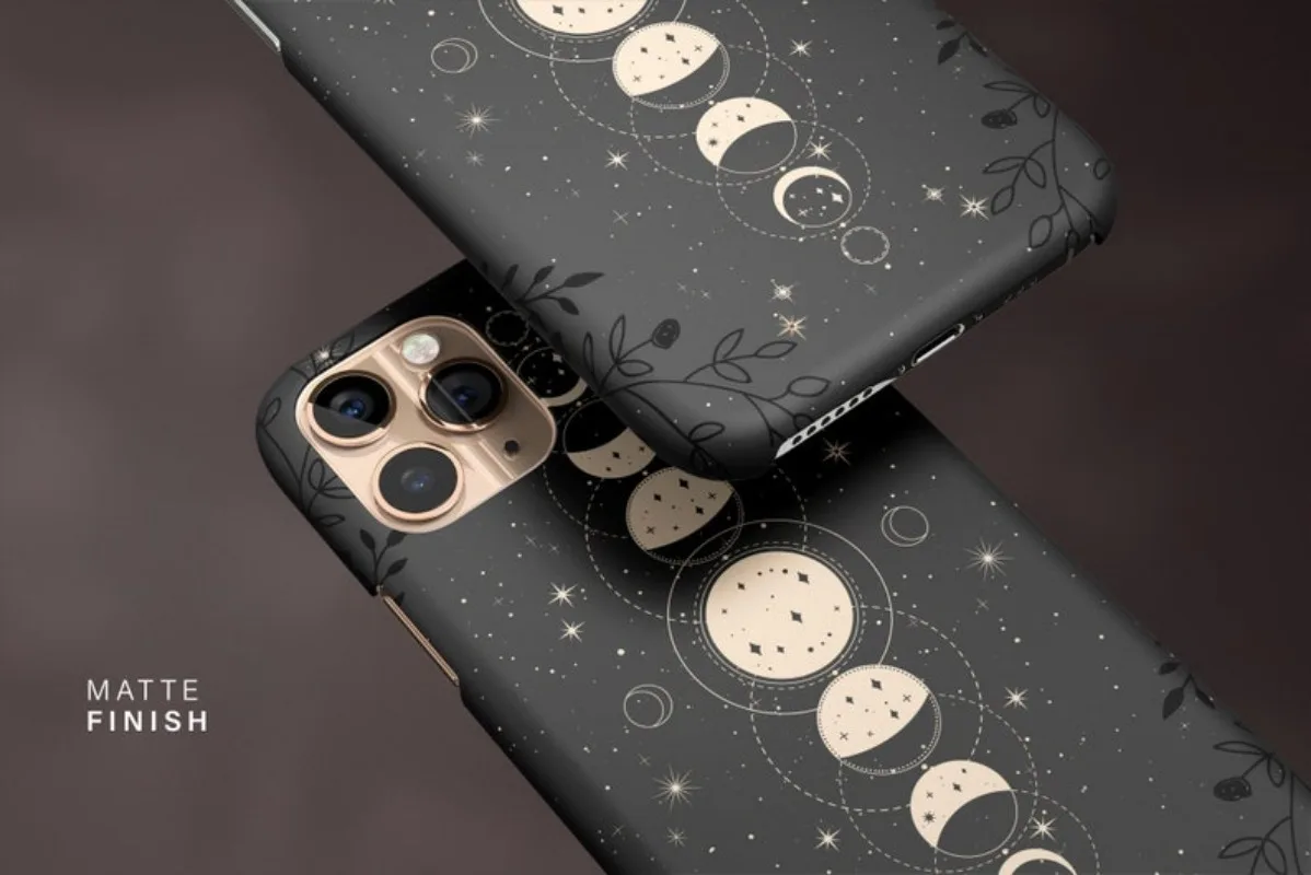 Moon Phases Celestial Phone Case For IPHONE 16 15PRO MAX 14 13 12 11 Acrylic TPU Two in one magnetic Phone Cases