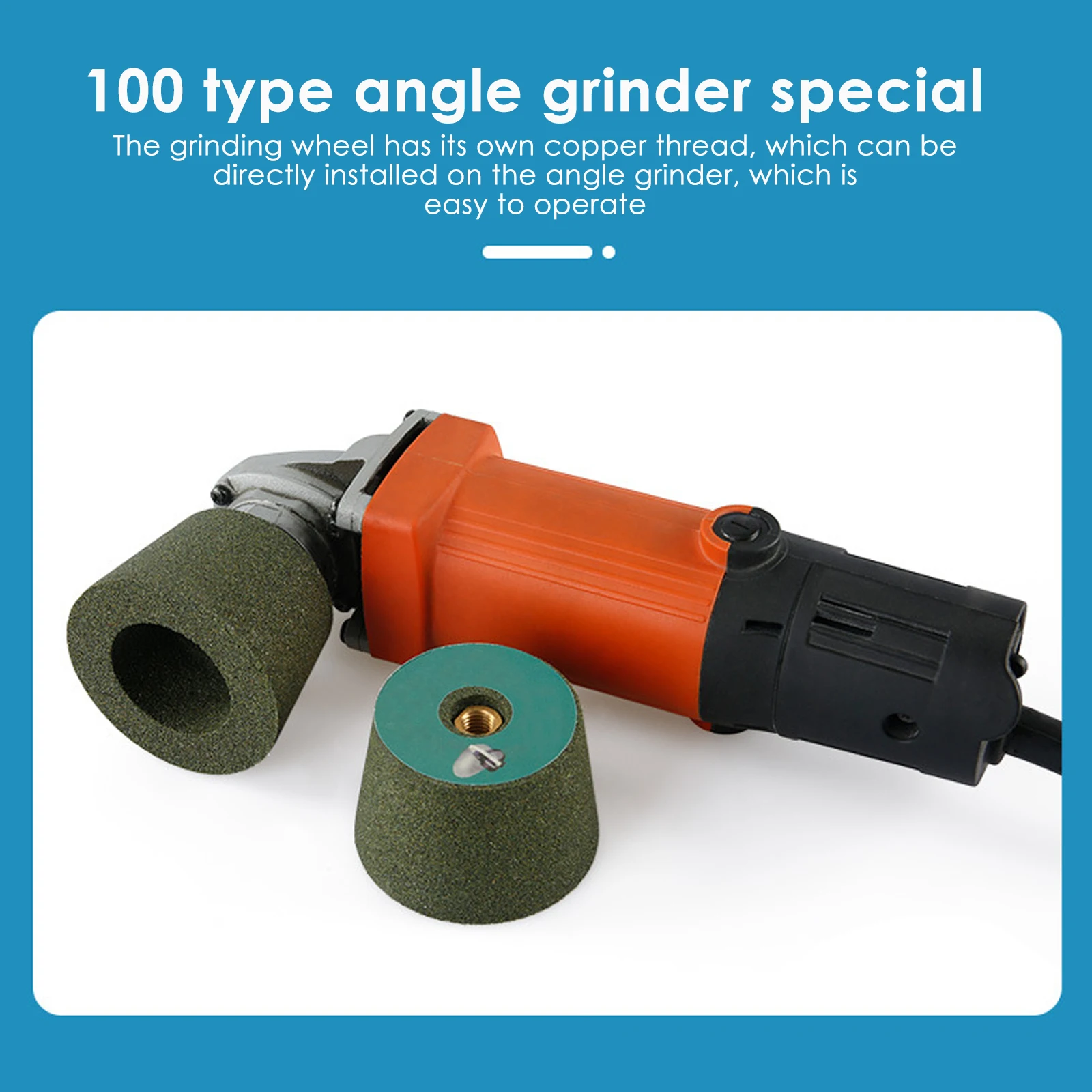 100 Type Angle Grinder Stone Grinding Head Grinding Polishing Trimming Carbide Angle Head Polishing Wheel Green Emery Cup