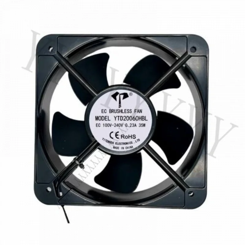 

Y + ДЛЯ 1 шт. YTD20060HBL EC100V-240V 0,23A 35 Вт 20 см 20060 двойной шариковый охлаждающий вентилятор для шкафа