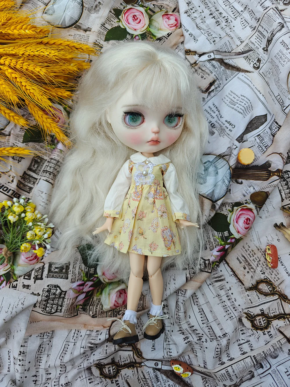 New Handmade Blythe doll Clothes Kawaii  Barbies Girl Dress  Cute  For Ymy Licca  Ob24 Ob27 28-30cm Azone Doll Accessories