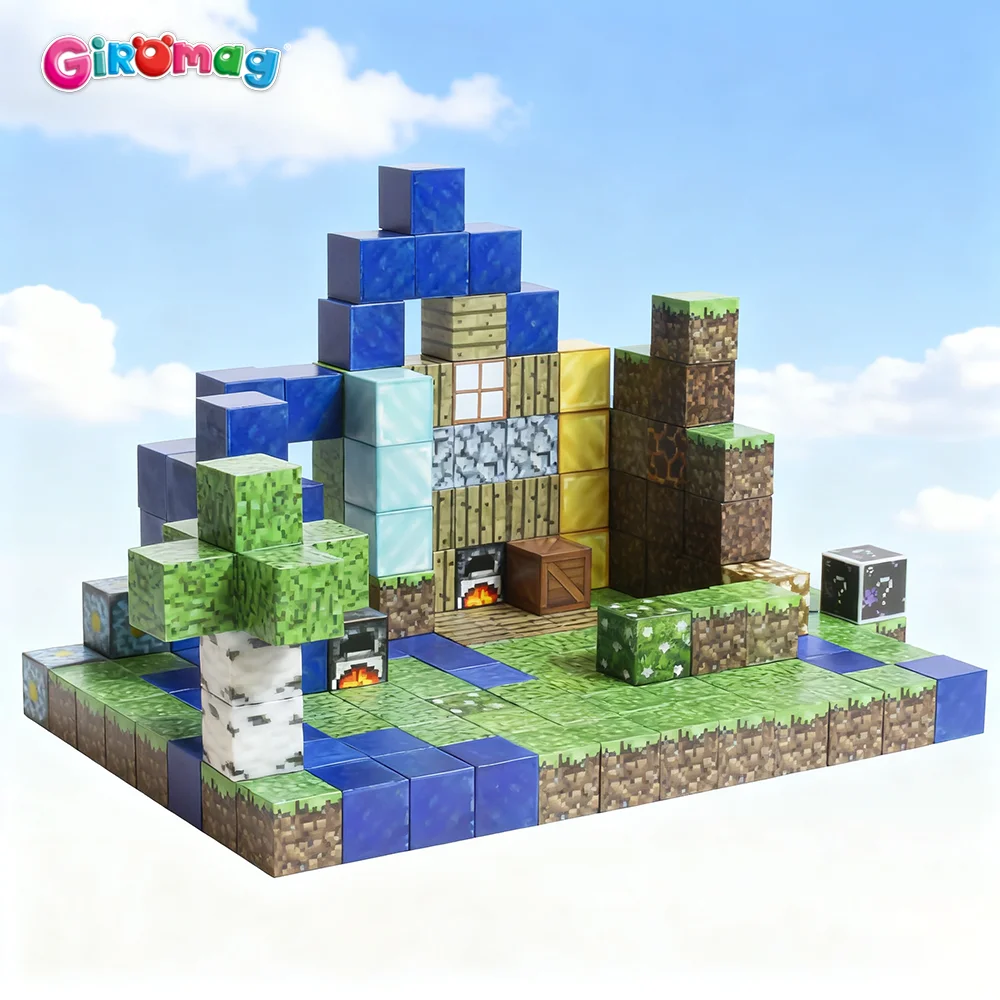 

Набор магнитных блоков GIROMAG, 204 шт., поставляется с маленькой игрушкой, развивающие игрушки STEM для детей от 3 до 12 лет, креативные строительные игры