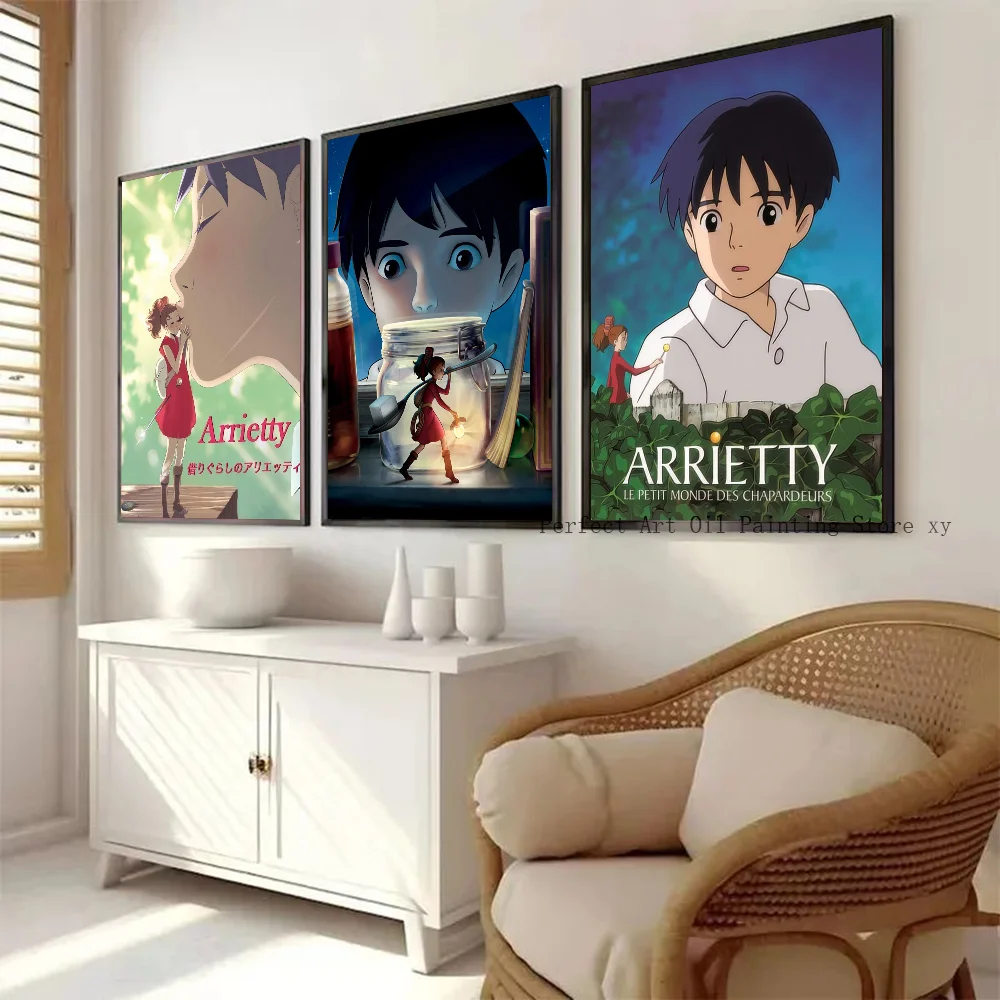 1 قطعة أنيمي B-Borrowers Arrietty المشارك ذاتية اللصق الفن ورق مقاوم للماء ملصق مقهى بار غرفة جدار ديكور