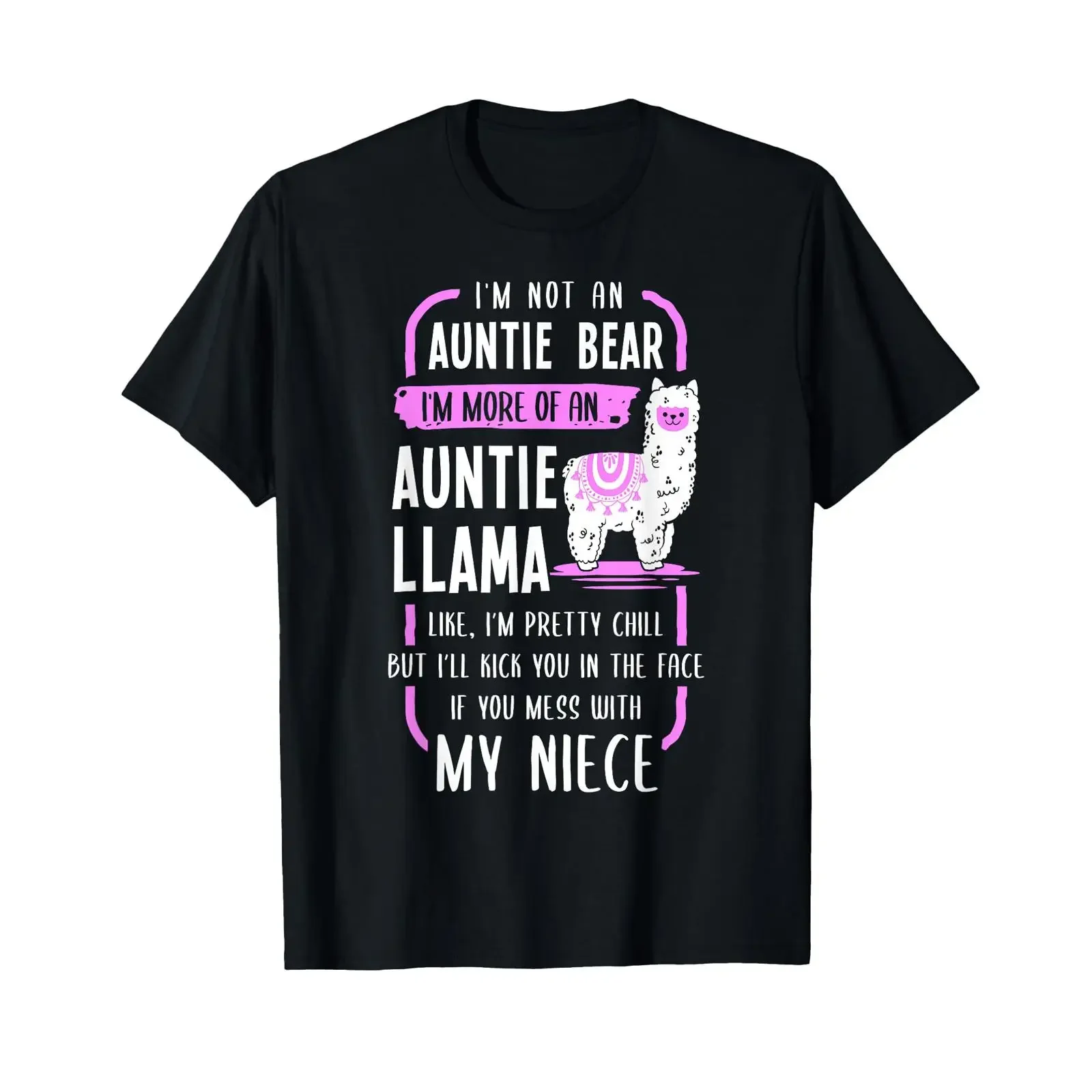 I'm Not An Auntie Bear More Of Llama Funny T Shirt vintage Washed fashion graphic Casual Slightly Versatile Stylish homme