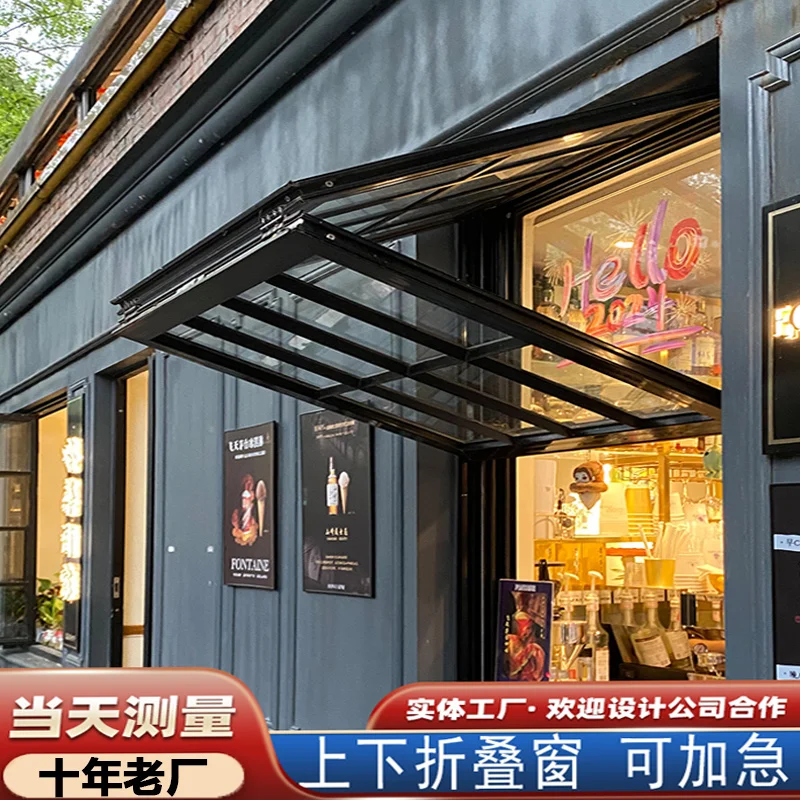 Custom Folding Window Bathroom and Kitchen, Integrated American Retro Style, Lift Window, Suspended Sliding Window