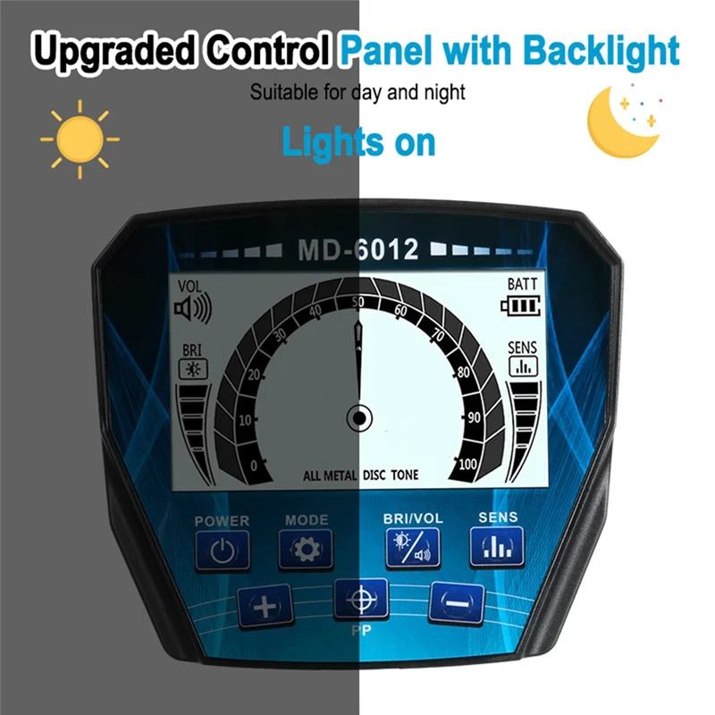 -A14E للكشف عن المعادن، كاشف المعادن بمؤشر تناظري مع شاشة إضاءة خلفية 4.3 بوصة، للكشف عن العملات الذهبية وصيد الكنز سهل T