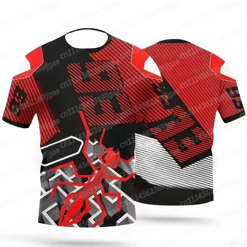 3D-gedrucktes T-Shirt, Red Ant 93 mit Angriffsmotiv, kurzärmeliges Shirt, Rennstil, atmungsaktives, schnell trocknendes Fan-Top – Detail 5