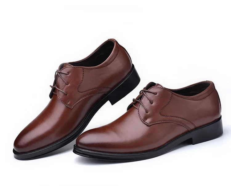 Herren Formelle Lederschuhe Klassischer Stil Herbst Loafer Runde Zehenkappe Atmungsaktiv Rutschfest Business Anzug Hochzeit Büro Freizeitschuhe – Detail 16