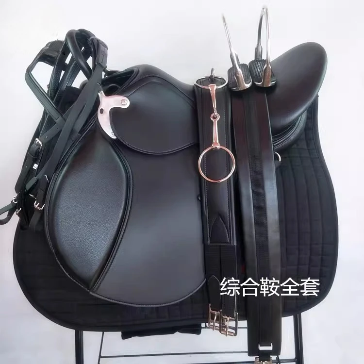 New British Comprehensive Double Belly Saddle 17.5 inches  for Horse Field Trainer Equestrian Special Saddle
