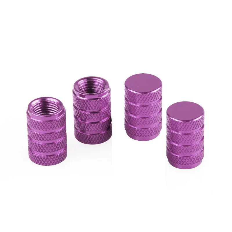 4pcs Car Truck Wheel Tire Air Nipple Caps Aluminum Airtight Stem Air Valve Cap Purple Exterior Parts Universal Car Accessories