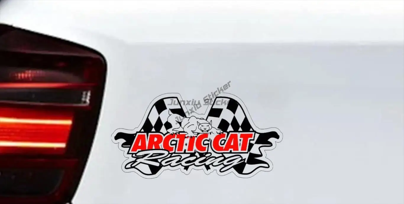 ARCTIC CAT RACING WINDSHIELD BUMPER  HELMET STICKER WITH WHITE BACKGROUND Scratch-Proof Sunscreen
