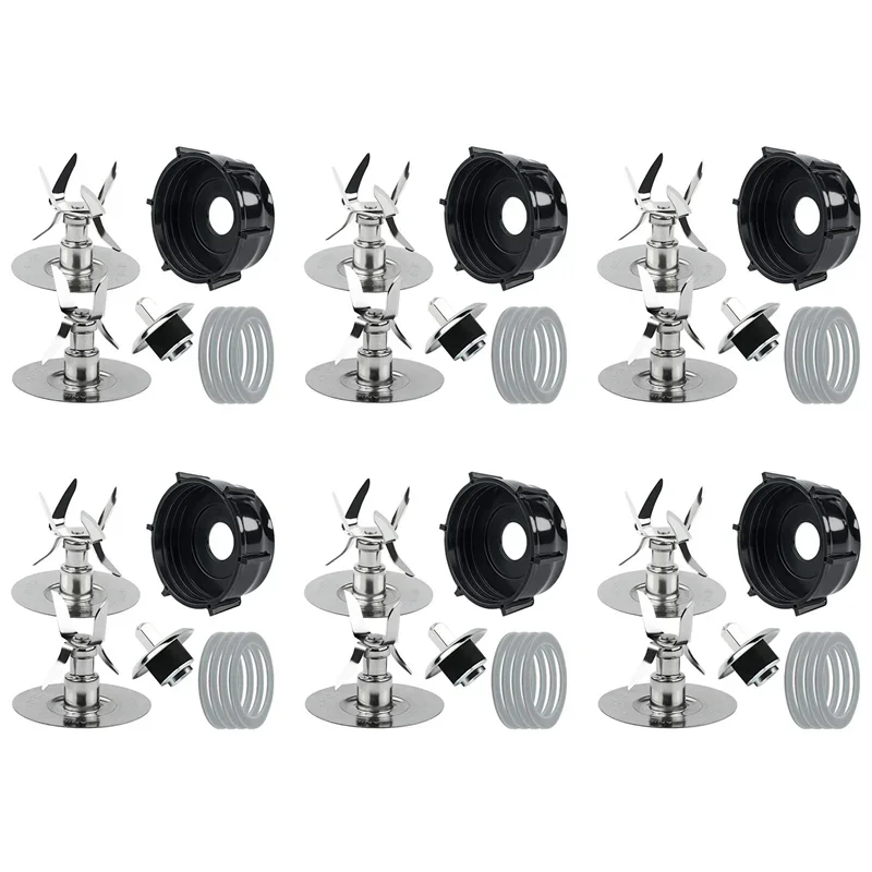 6Set Replacement Parts For Oster & Osterizer Blender Ice Blades 4980 4961 Gasket Coupling Stud Slinger
