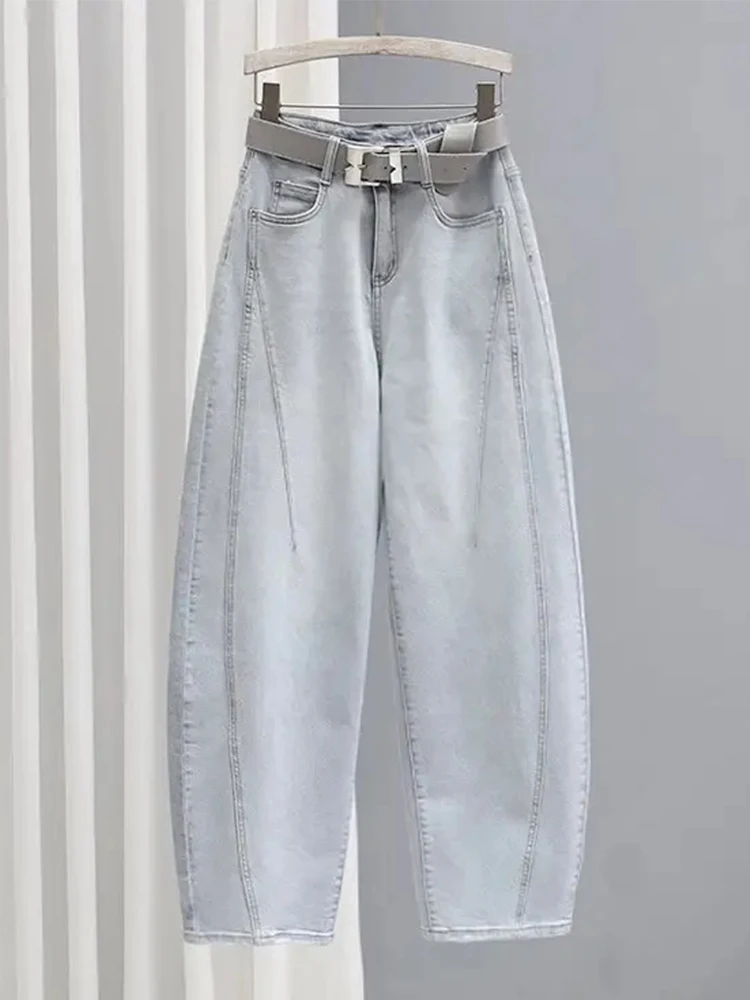 

Summer 2026 Women's Loose High Waist Denim Jeans Fashionable Banana Pants Casual Style Long Trousers Versatile Knife