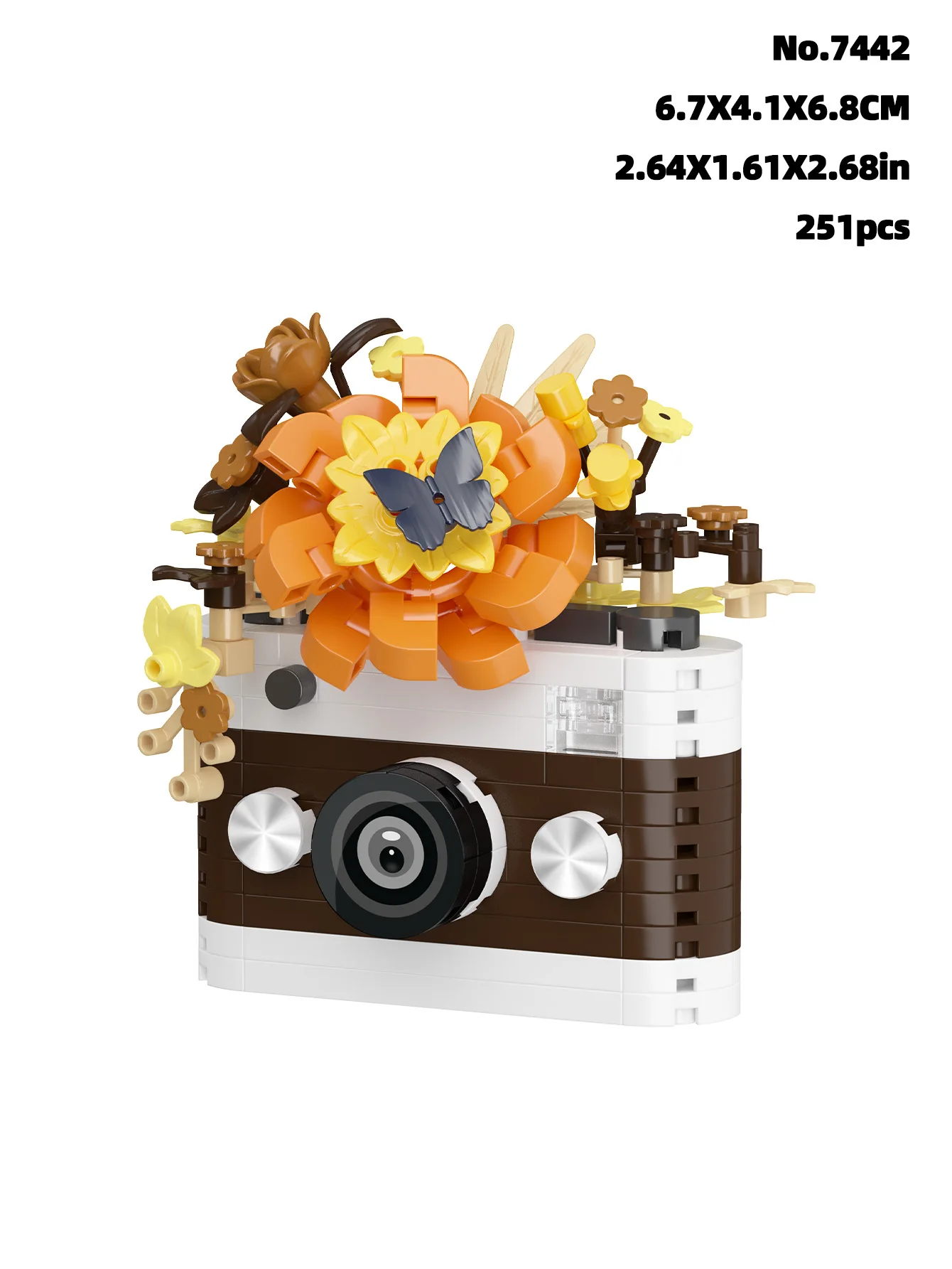 Vintage-Kamera & Blumen Bausteine DIY-Spielzeug Kleine Partikel-Bausteine Montage-Puzzle-Spielzeug für Freunde Geschenke Weihnachtsgeschenke – Detail 16