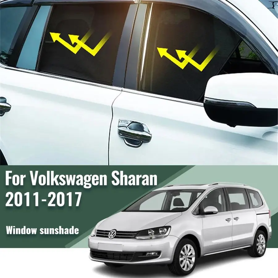 For Volkswagen VW Sharan 2011-2023 Magnetic Car Sunshade Visor Front Windshield Curtain Rear Side Baby Window Sun Shade Shield