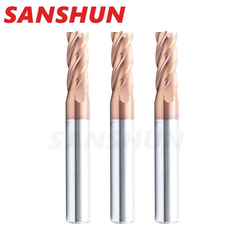 HRC55 Carbide Tungsten Steel Flat Bottom Milling Cutter CNC Maching Alloy Coating For Steel 4-Flute Milling Cutters Tools