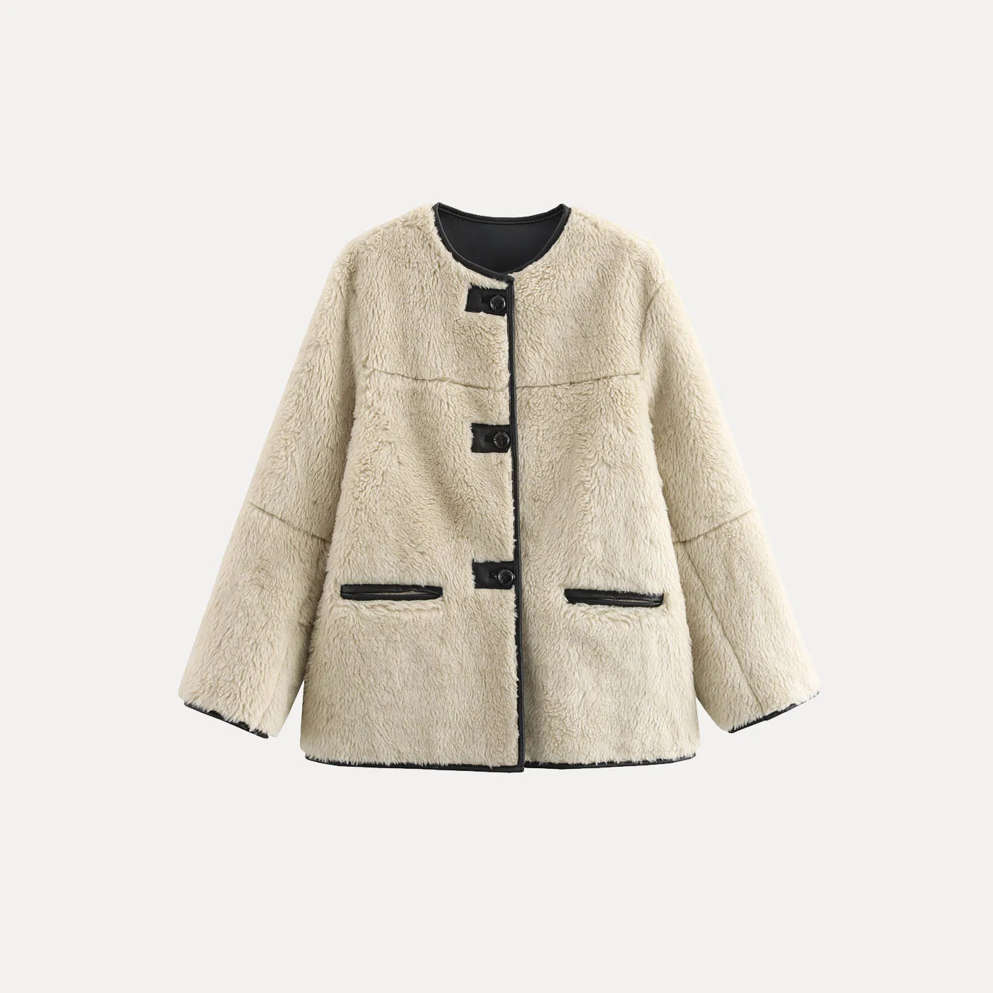 معطف نسائي من Faionable مناسب تمامًا مع سترة من الجلد والفرو المتكامل لخريف 2025 وصل حديثًا بحامل Z مناسب