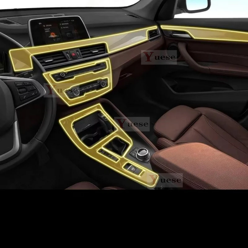 Car Interior Center Console Transparent TPU Protective Film Anti-scratch Sticker For BMW X1X2 F48 F39