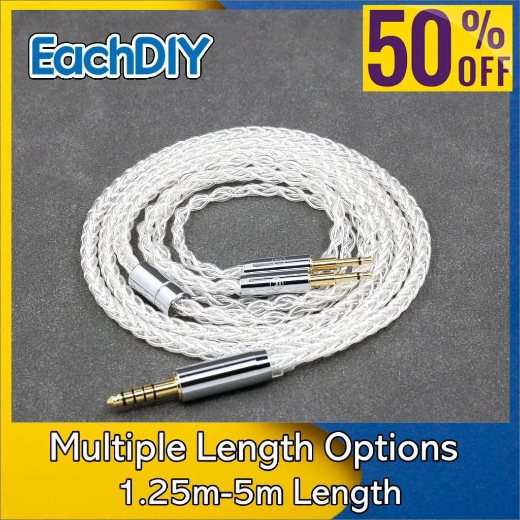 

8 Core 99% 7n Pure Silver Palladium Earphone Cable For Sennheiser HD477 HD497 HD212 PRO EH250 EH350 Dual 2.5mm 8393