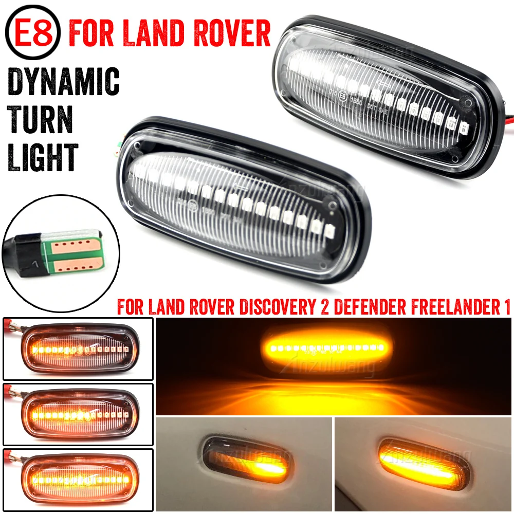 

Dynamic Sequential Indicator Blinker LED Side Marker Light For Land Rover Discovery 2 1999-2004 Defender Freelander 1 2002-2005