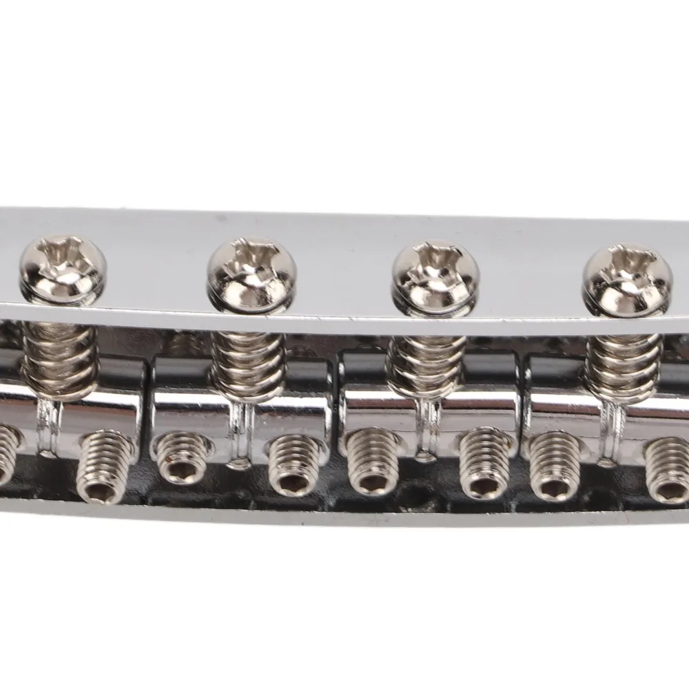6 String​ ​Electric Guitar Bridge​ ​Silver ​With Thimbles​ ​Tailpiece​ Barrel Saddles​ ​Metal Fully-Adjustable Bridge​