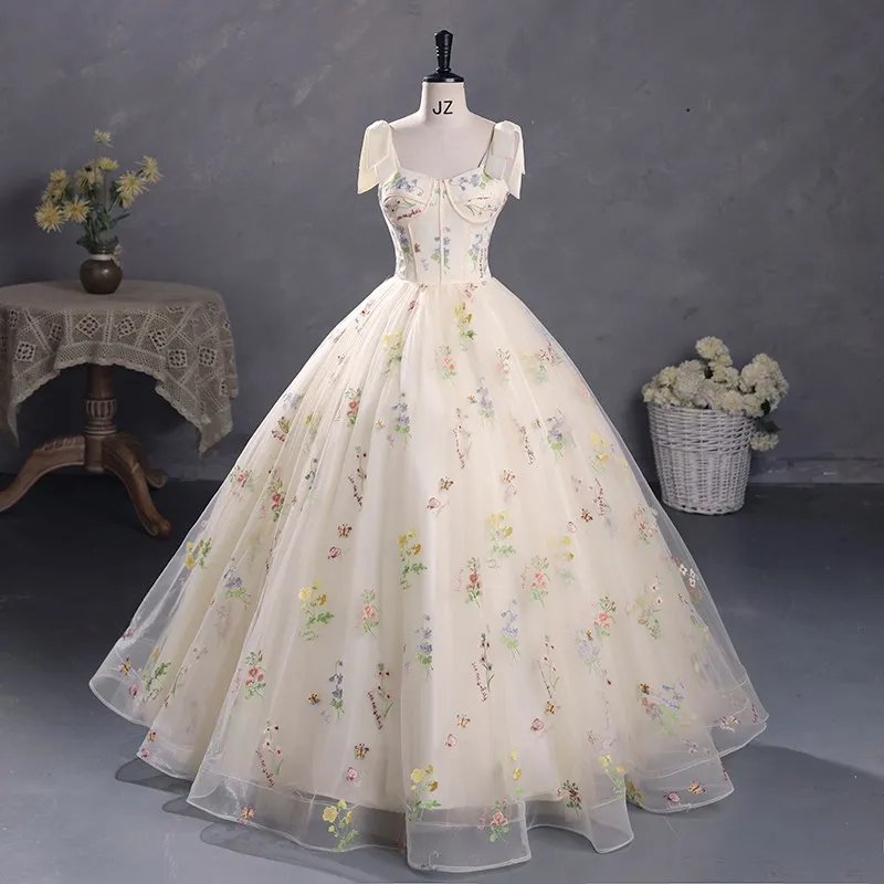 Vestidos De Quinceañera con tirantes finos, manga desmontable, baile De graduación, 15 años