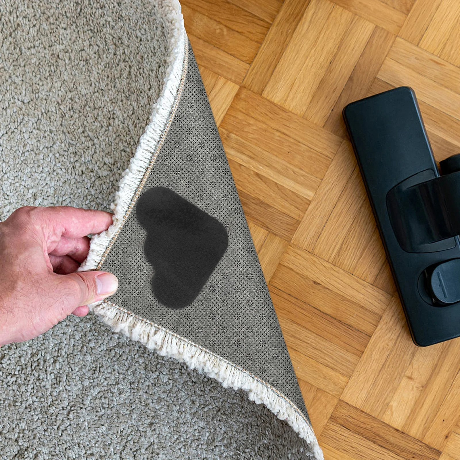 10 قطع من ملصقات وسادة السجاد غير القابلة للانزلاق تحت البساط لتأمين الأثاث، التصاق قوي لا يترك أثرًا لسلامة المكاتب المنزلية