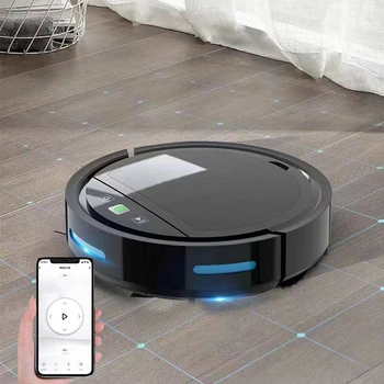 Robot aspirapolvere APP e controllo vocale Spazzare e pulire bagnati pavimenti e tappeti Ricarica automatica Strumento domestico Dus