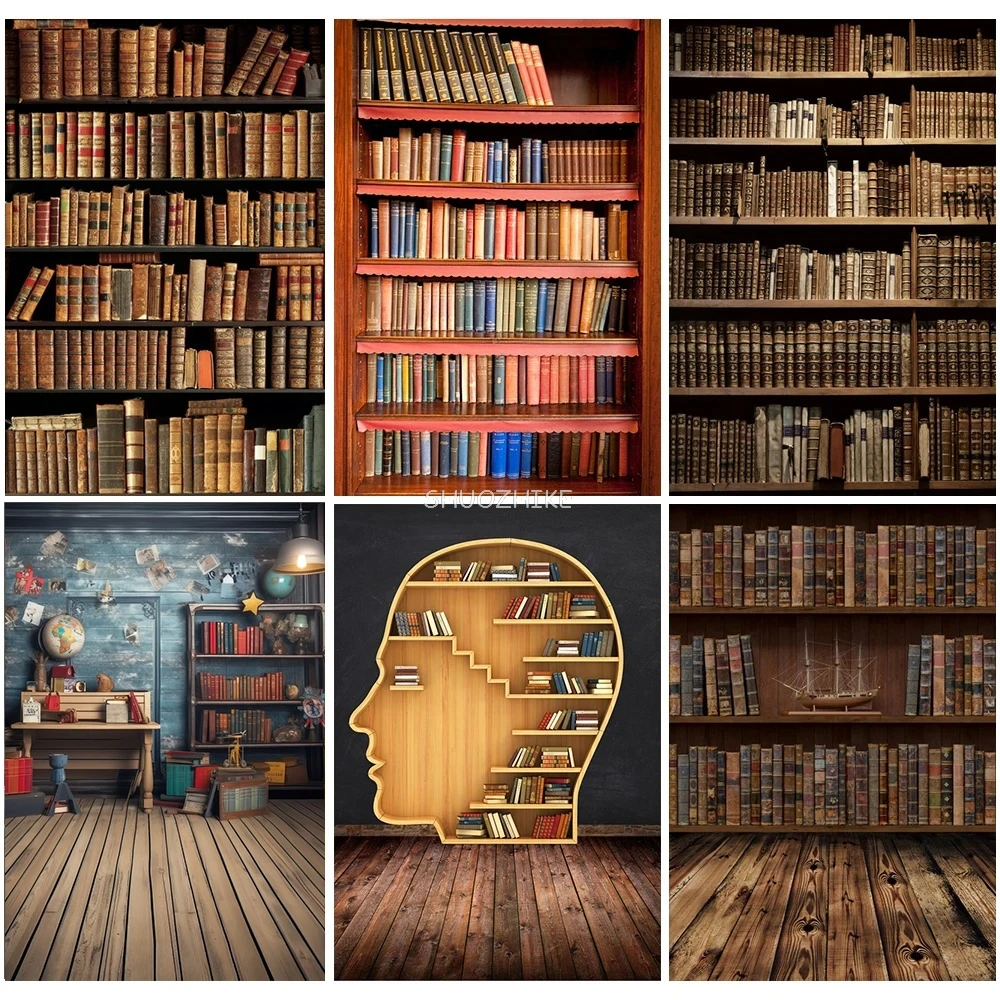 

Photo Backdrop For Photography Wood Shelf For Books Library Study Room Decor Photocall Portrait Photo Backgrounds Photo Studio