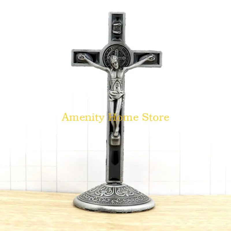 F26C Holy Table for Cross Jesus Christ on the Stand Christian Church Relics Figurines Catholic Antique Home Decoration