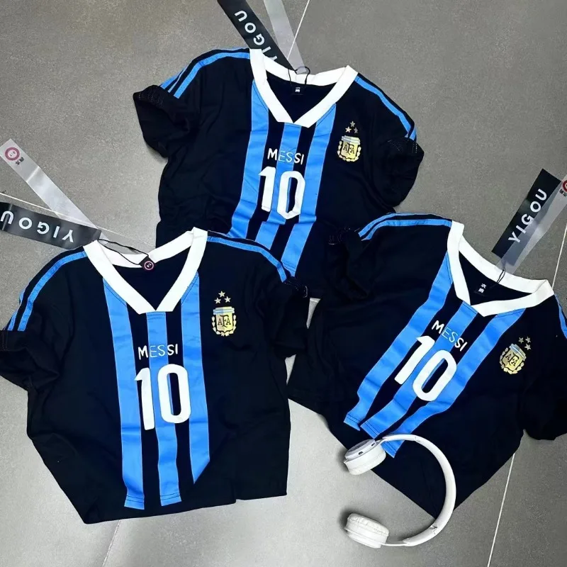 DEEPTOWN Y2k Sport T-Shirt Women 2024 Summer American Streetwear V-neck Letter Print Patchwork Vintage Sexy Crop Top Kpop Jersey