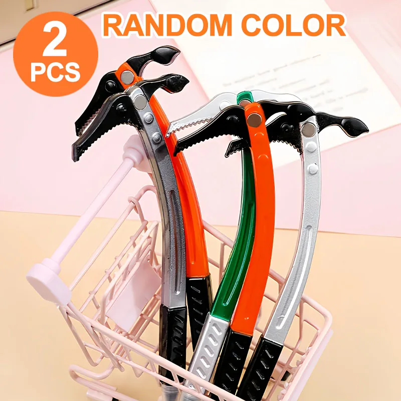 2 Ballpoint Pens in the Shape of Climbing Axes, 0.7mm Tip, Waterproof Ink, Comfortable Plastic Grip, Suitable for Adventure Notes, Journaling, Creative Stationery, Desktop Decoration Pens, Office Supplies, School Supplies, Stationery Sets, Back-To-School Season