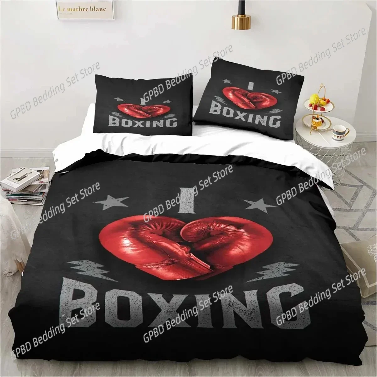 3D Print Boxing Gloves Boxer Fighting Comfortable Duvet Cover Pillowcase Bedding Set Children Bedroom Decoration Home Textile