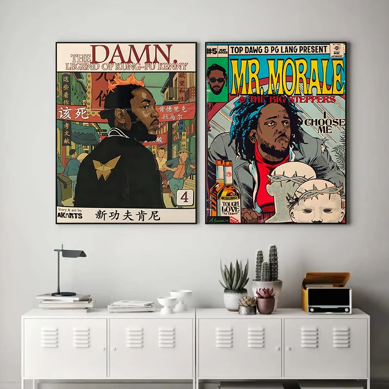 Hip Hop Rapper Kendrick Lamar GNX New Music Album Anime Poster Canvas Painting Wall Art Pictures Home Decor Fans Gift