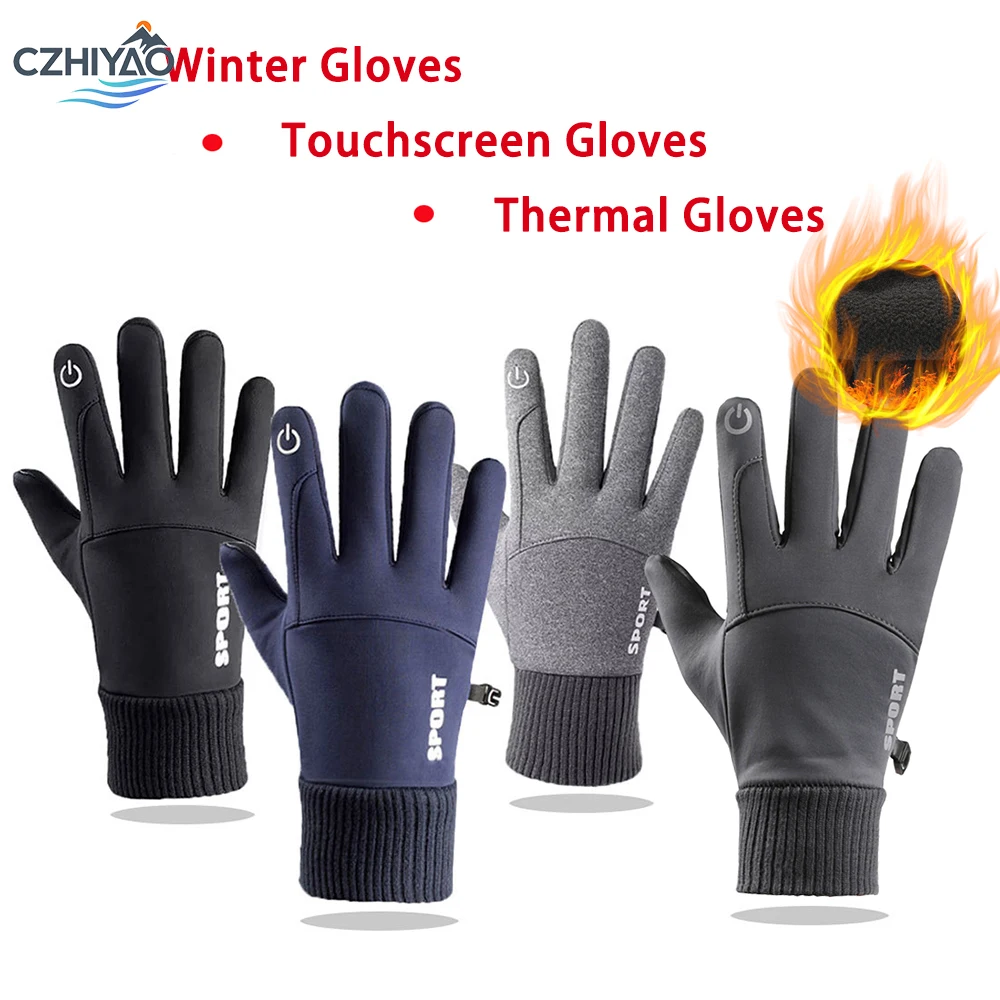 

CZHIYAO Winter Full Finger Gloves for Running in Cold Weather Touch Screen Non-slip for Cycling Hiking Skiing Hiking Camping