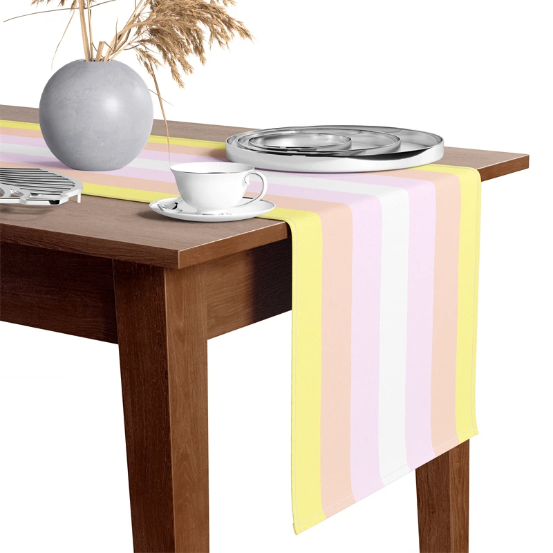

Gaslight Gatekeep Girlboss Pangender Flag Pride Rainbow LGBT Linen Table Runner Decoration