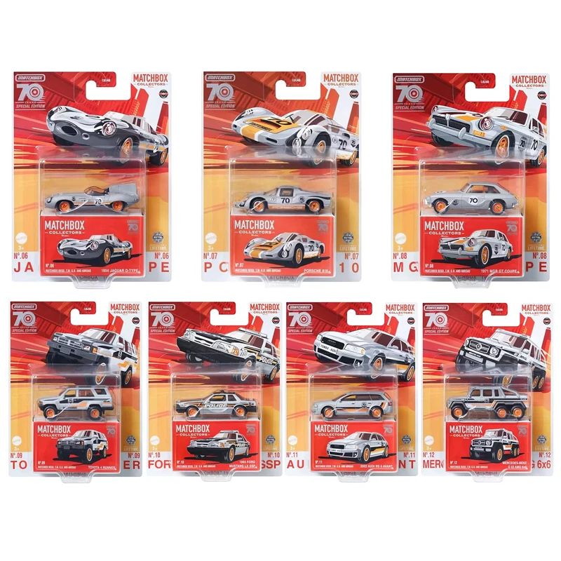 

Original Matchbox Collectors Car 70 Years Special Edition Alloy Diecast Audi Rs Porsche 910 Toyota Runner Ford Mustang Boys Toys
