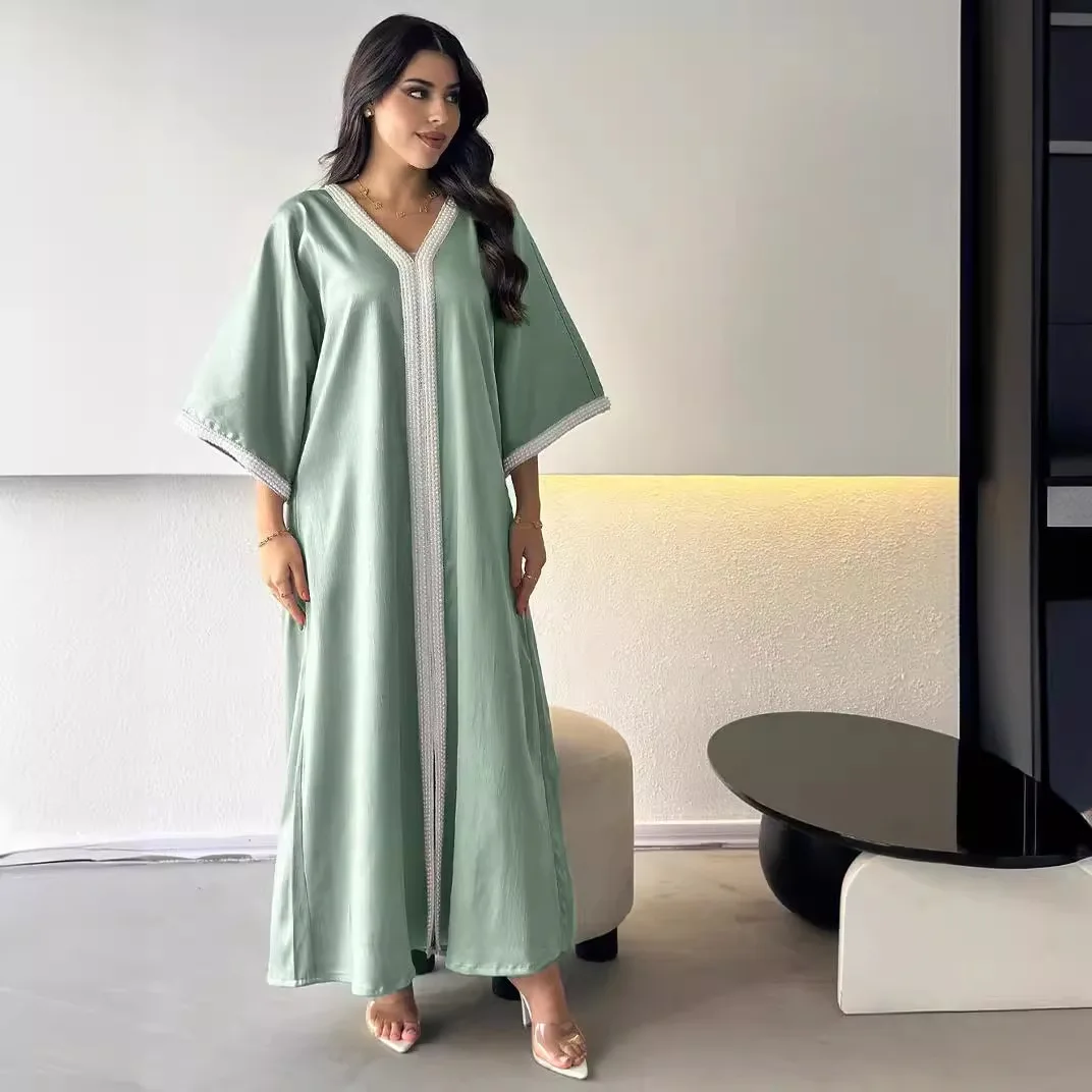 Morocco Kaftan Eid Djellaba Women Muslim Maxi Dress Dubai Abaya Saudi Arabic Long Robe Turkey Caftan Femme Musulmane Jalabiya