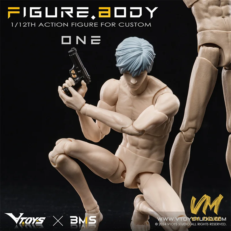 

VTOYS X BMS 1/12 VB002 White VB003 Yellow Male Muscle Joint Body 16.5cm Super Flexible Soldier Action Figure Articulated Model