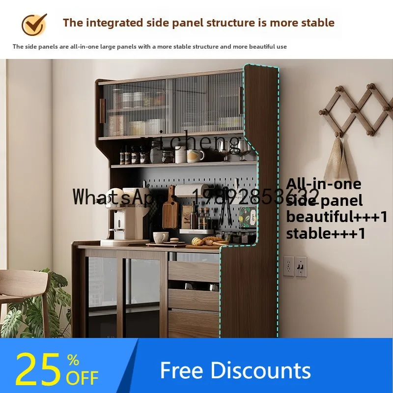 ABC  solid wood dining side cabinet living room  wall multi-functional household high cabinet rack