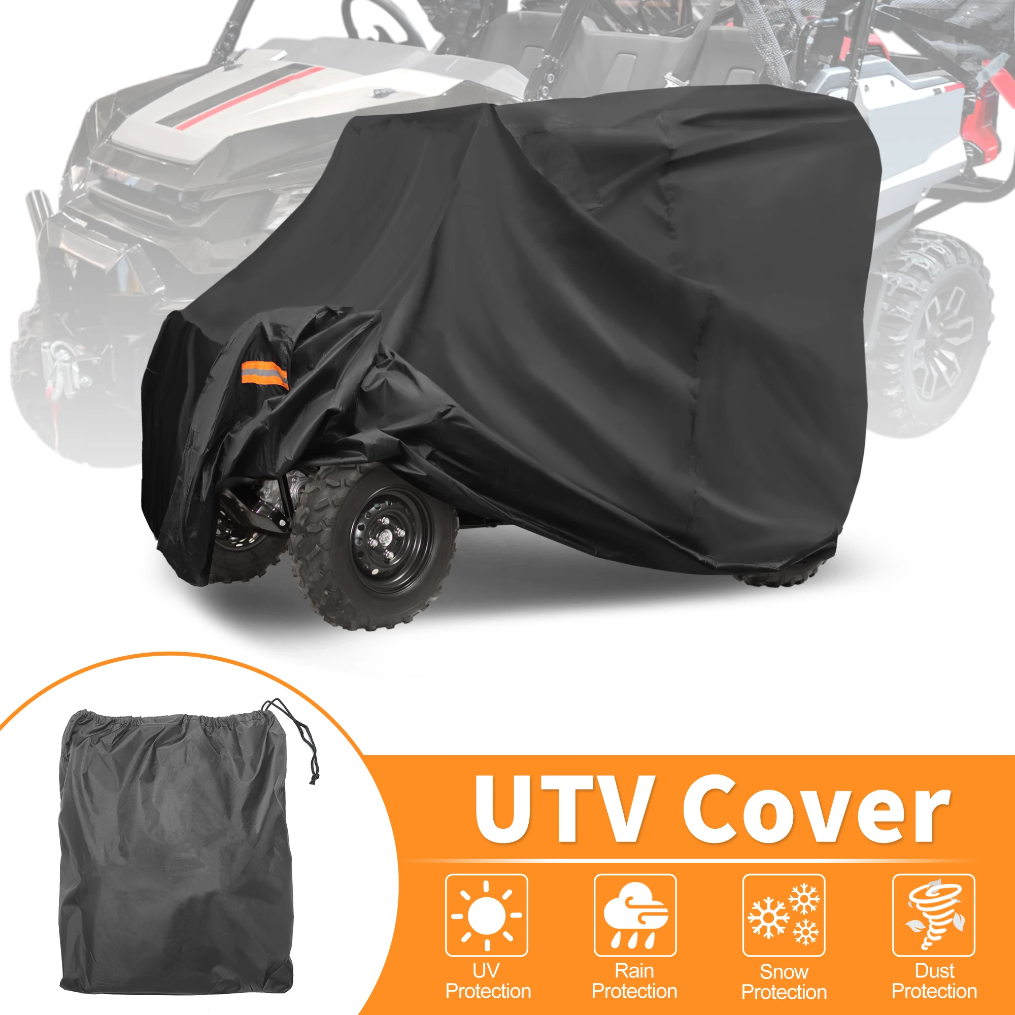 

X Autohaux UTV Cover for Honda Pioneer-1000-5 Waterproof Side by Side Cover Outdoor Sun Rain Storage Protection 210D-PU Black