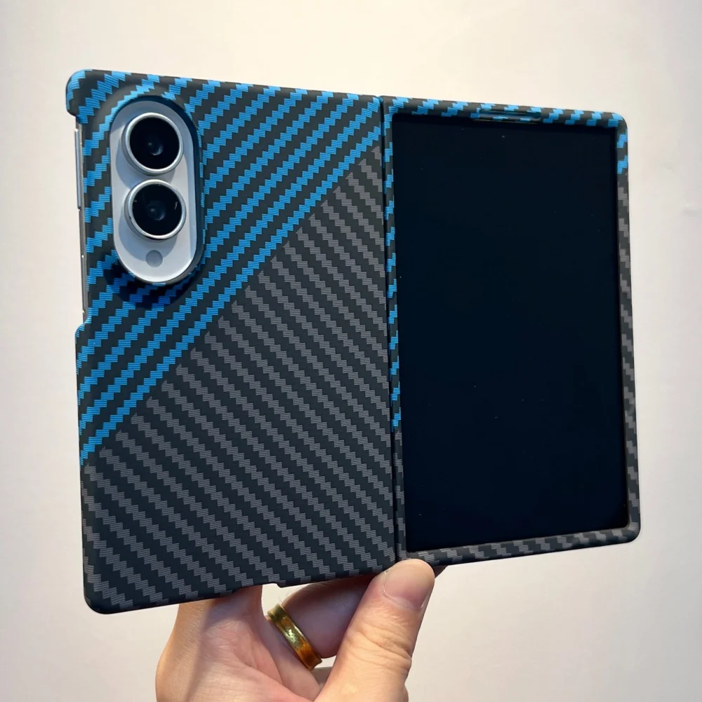 Luxury Carbon Fiber Thin Hard PC Phone Case For Samsung Galaxy ZFold 8 7 6 5 Fold8 Ultra Shockproof Protection Cover For Fold8