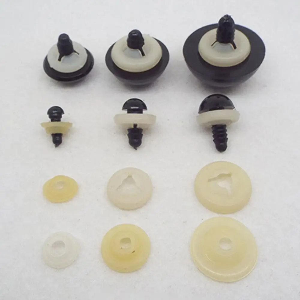 10 ชิ้น/5 คู่สีดำ&ตาสีขาวหัตถกรรมตาพร้อมเครื่องซักผ้า 13/16/18/21 มม.กลิตเตอร์คริสตัลตาพลาสติกของเล่นตุ๊กตาอะไหล่