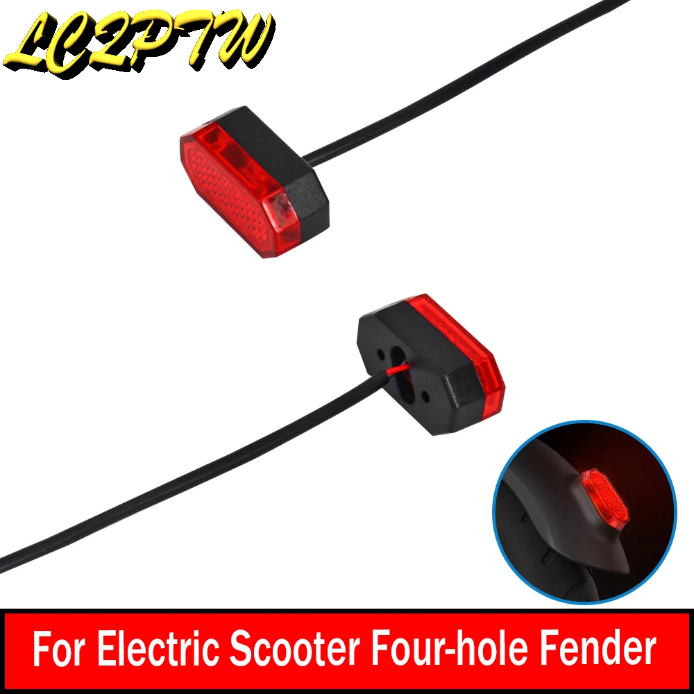 Electric Scooter Waterproof Light Rear Tail Break Stop LED Light for 4 Screw Hole-fender E-Scooter Rear Tail Light Warning Light