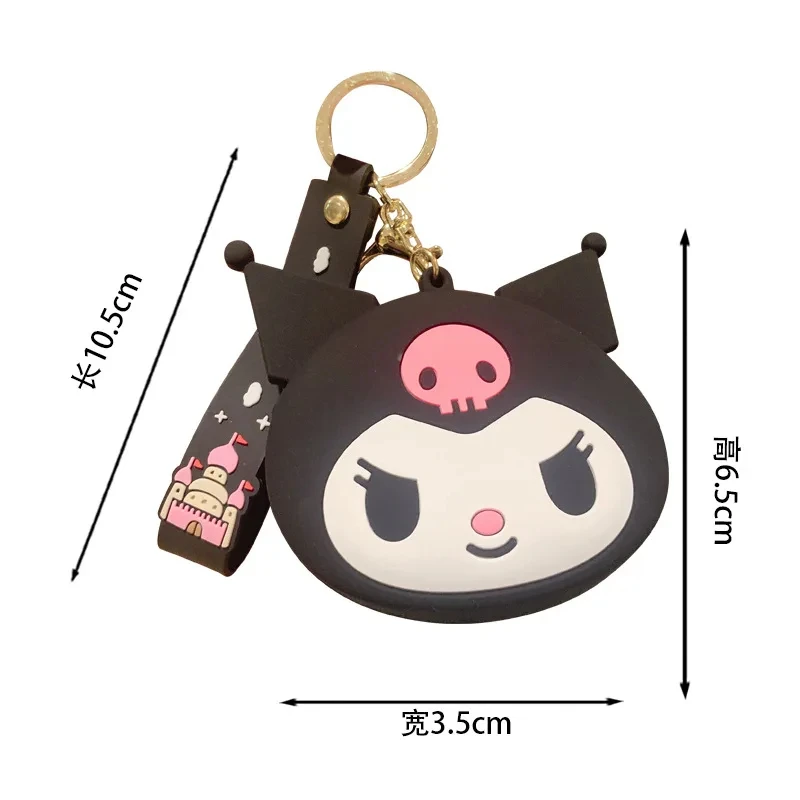 Criativo Kawaii Sanrio Coin Saco De Armazenamento, Bolsa De Silicone, Mochila Escolar Decoração Presente, Hello Kitty Kuromi, Miniso